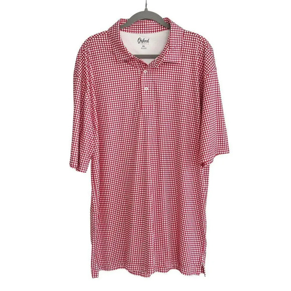 Oxford America Gingham Polo XL Golf Shirt No Iron‎ - Picture 1 of 6